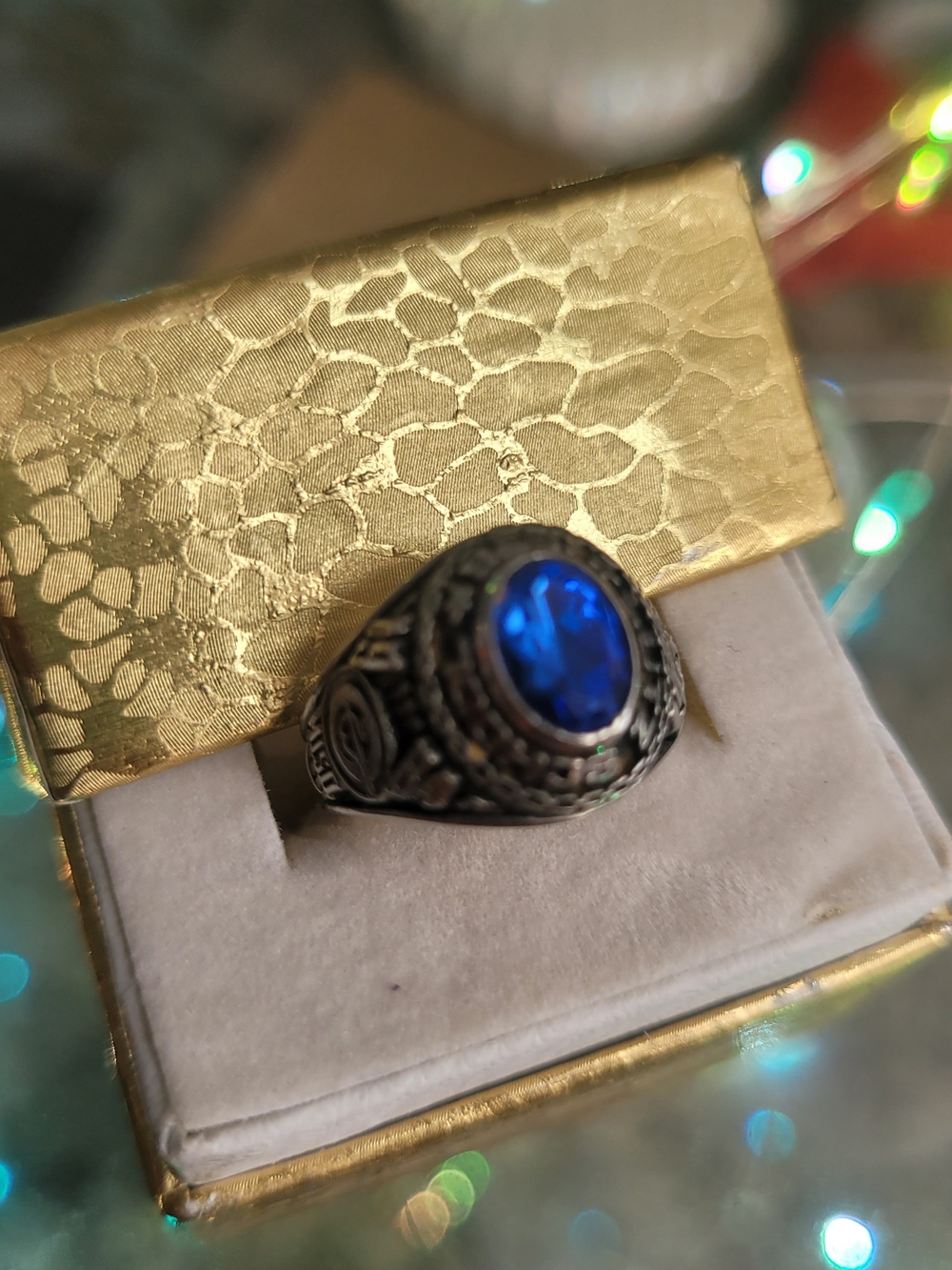 Vintage Class Ring w/ Blue Stone